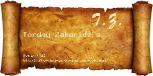Torday Zakariás névjegykártya